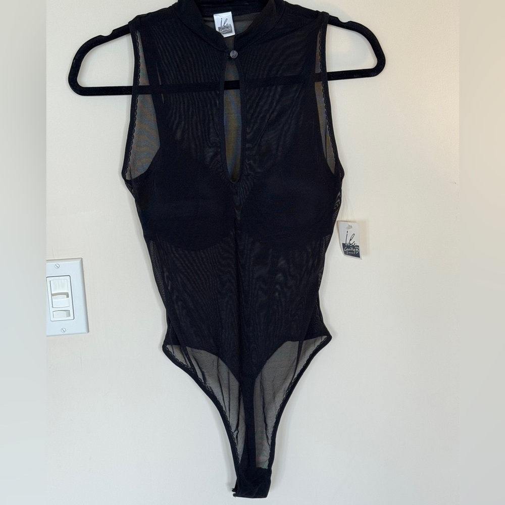 Elegant Black Sheer Bodysuit by Guity B